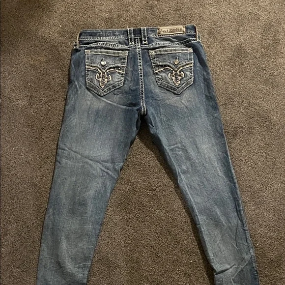 Rock Revival Distressed Blue Skinny Jeans - Picture 2 of 3